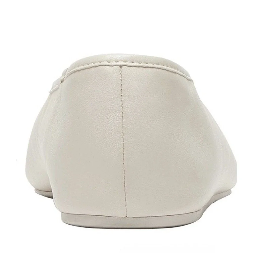 Women's COACH Houston Leather Ballet Flats Chalk Size 7 White